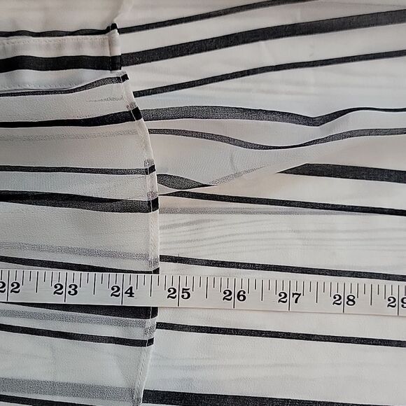 White House Black Market Striped Long Sleeve Draped Top Womens Size 8 - Picture 12 of 14
